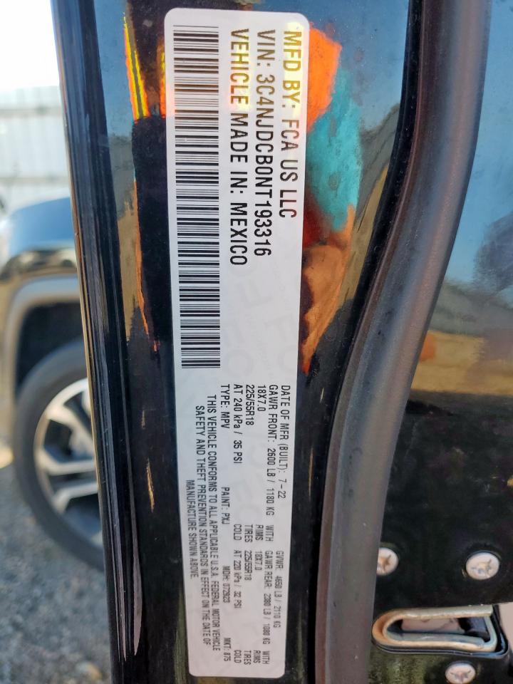 2022 Jeep Compass Limited VIN: 3C4NJDCB0NT193316 Lot: 69137295