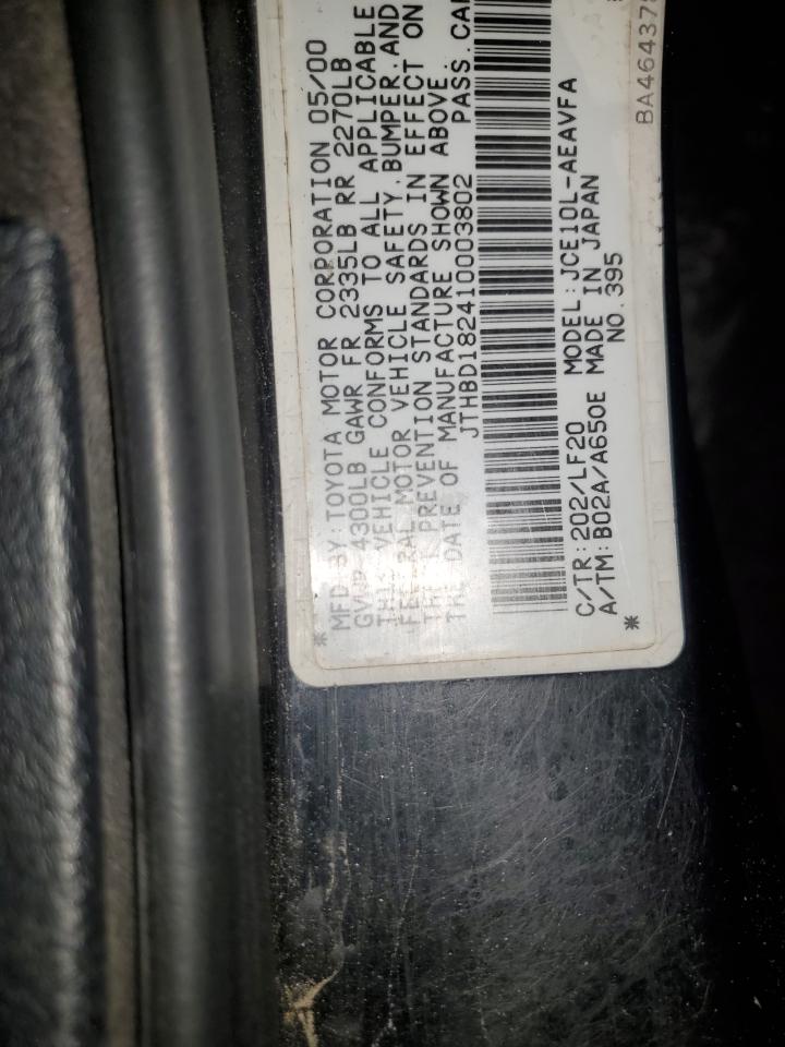 2001 Lexus Is 300 VIN: JTHBD182410003802 Lot: 68052865