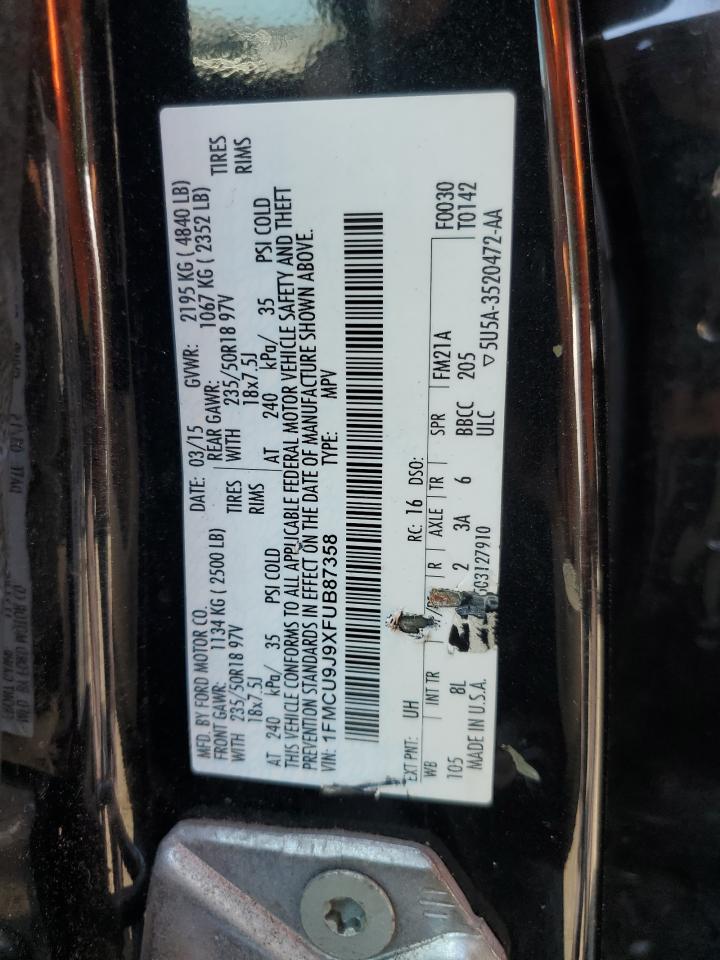 2015 Ford Escape Titanium VIN: 1FMCU9J9XFUB87358 Lot: 67492935