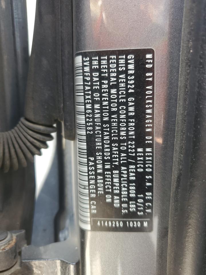 2014 Volkswagen Beetle VIN: 3VWFP7ATXEM622582 Lot: 70260615