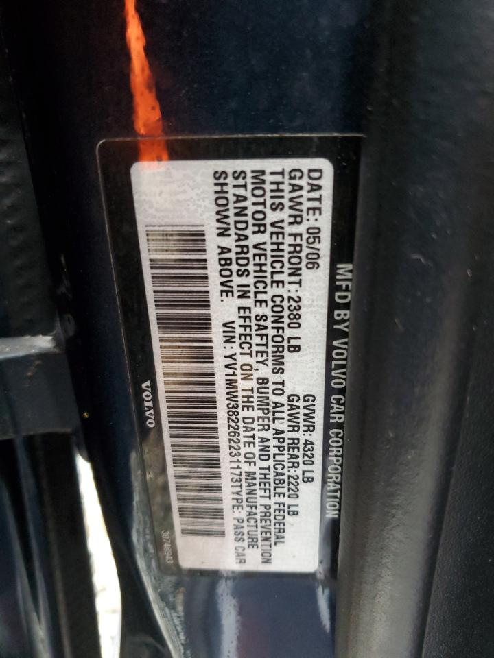 2006 Volvo V50 2.4I VIN: YV1MW382262231173 Lot: 70728735