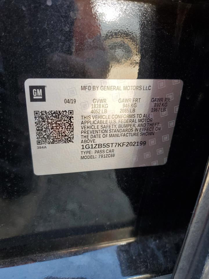 2019 Chevrolet Malibu Ls VIN: 1G1ZB5ST7KF202199 Lot: 69234445
