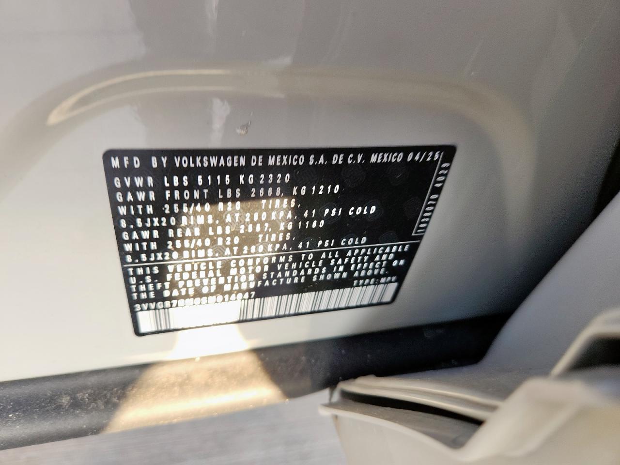 2025 Volkswagen Tiguan Se R-Line Black VIN: 3VVGR7RM0SM014047 Lot: 68203595