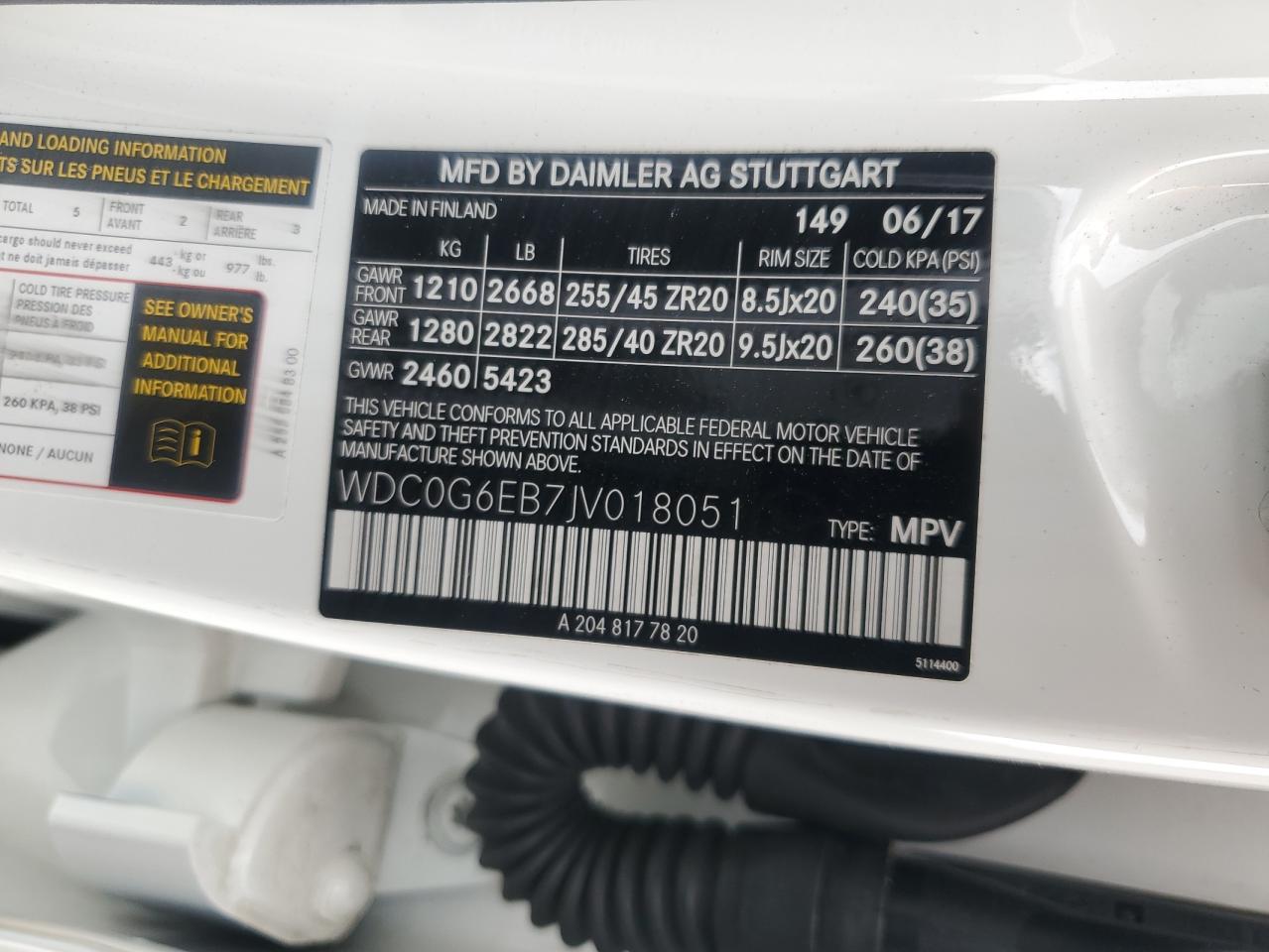 2018 Mercedes-Benz Glc 43 4Matic Amg VIN: WDC0G6EB7JV018051 Lot: 69954375