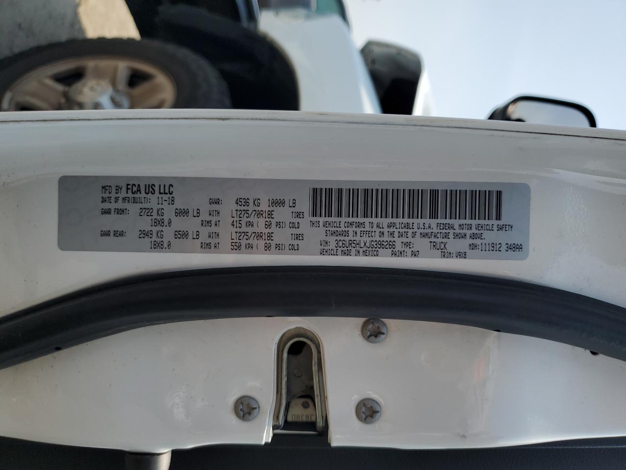 3C6UR5HLXJG396266 2018 Ram 2500 St