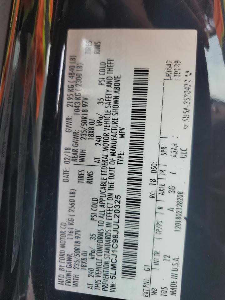 2018 Lincoln Mkc Premiere VIN: 5LMCJ1C98JUL20325 Lot: 70743395