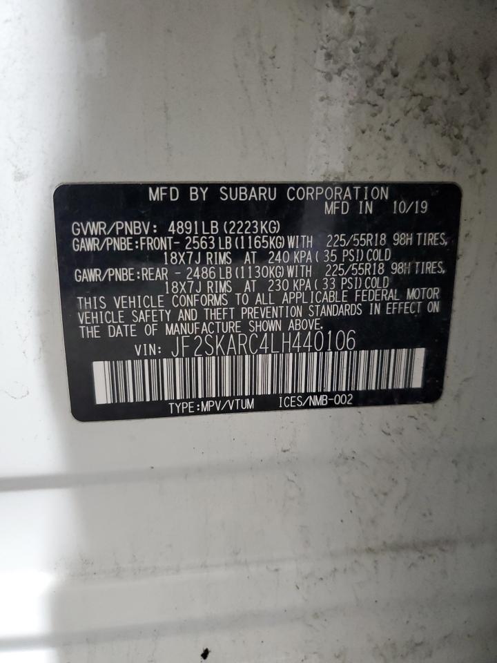 2020 Subaru Forester Sport VIN: JF2SKARC4LH440106 Lot: 70189025