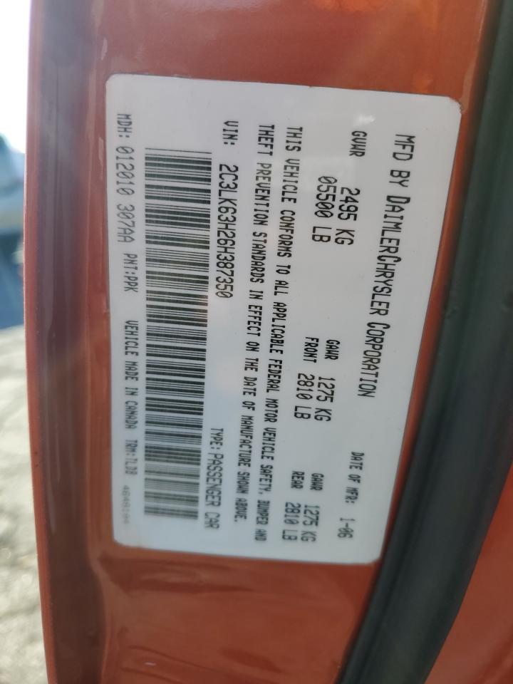 2006 Chrysler 300C VIN: 2C3LK63H26H387350 Lot: 68950545