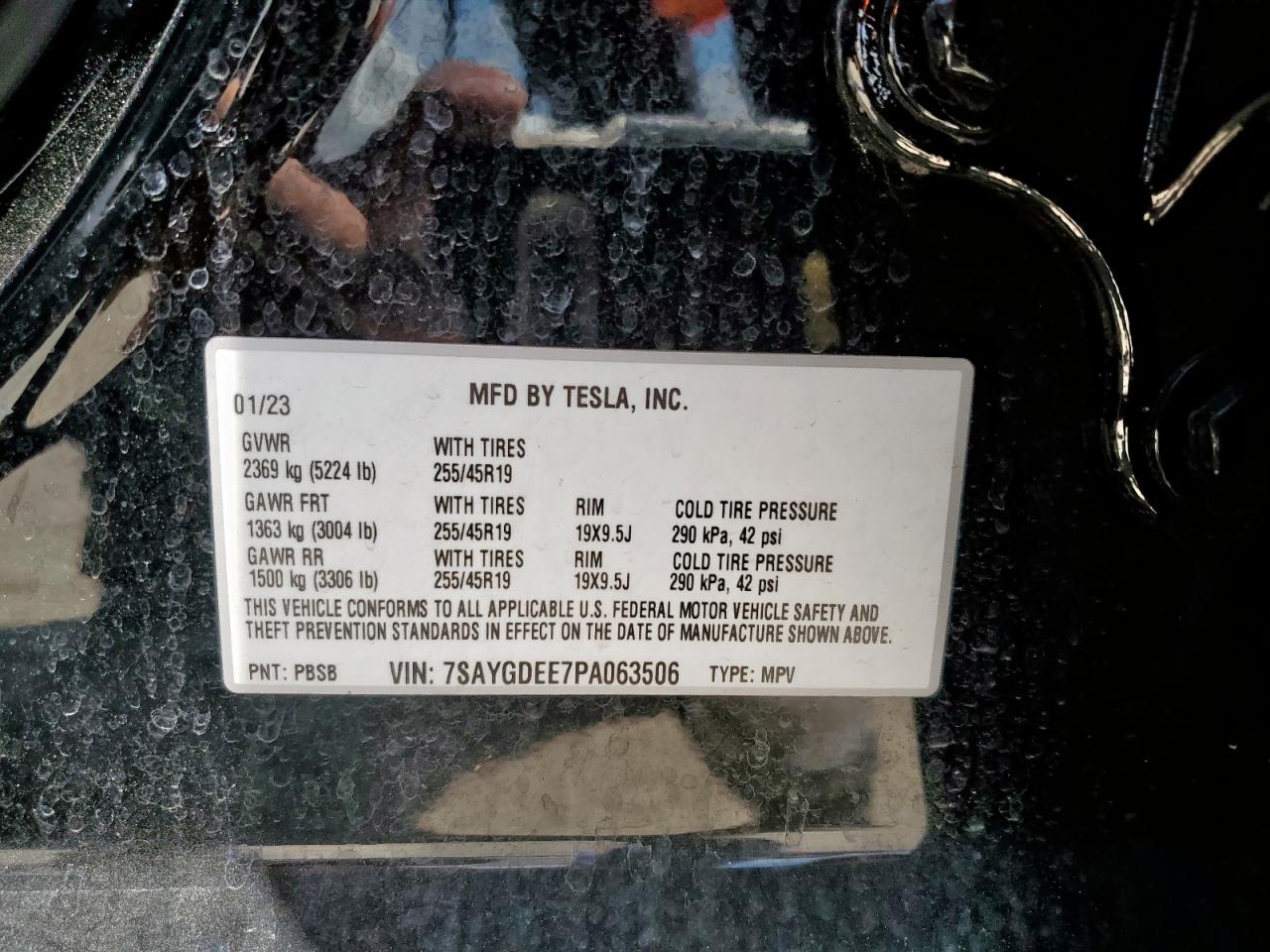 2023 Tesla Model Y VIN: 7SAYGDEE7PA063506 Lot: 67726305