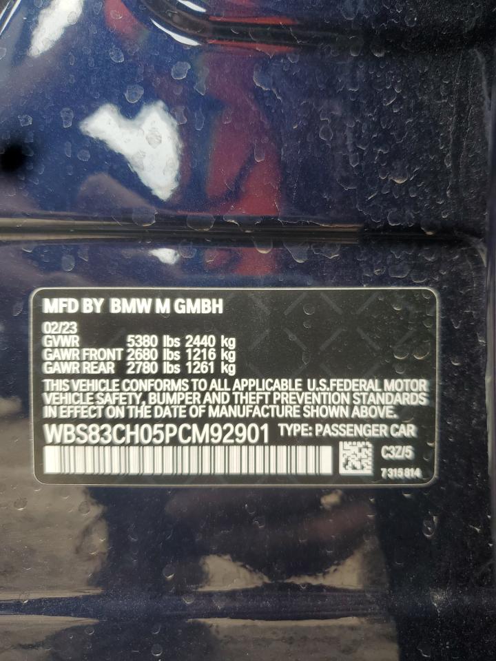 2023 BMW M5 VIN: WBS83CH05PCM92901 Lot: 70383085