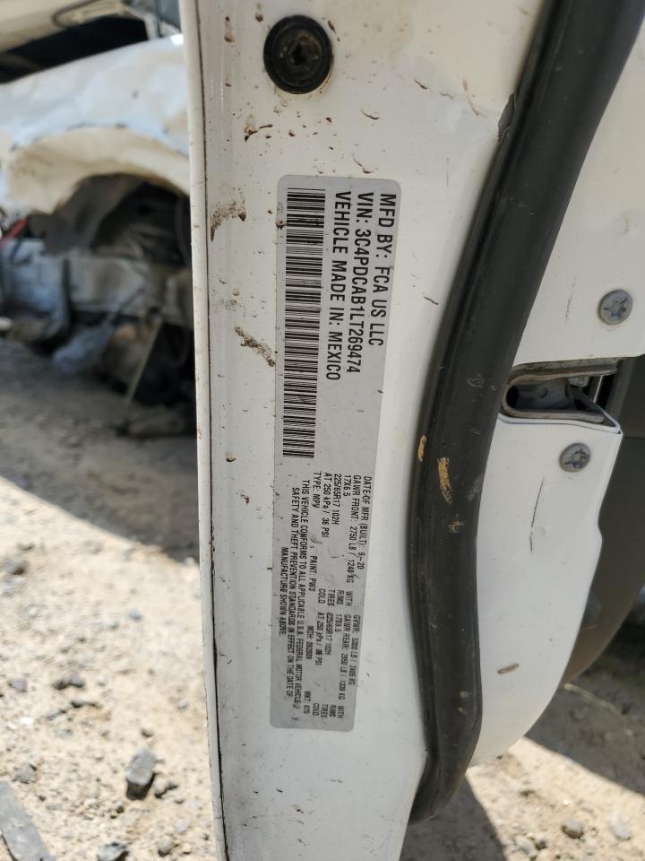 2020 Dodge Journey Se VIN: 3C4PDCAB1LT269474 Lot: 69734325