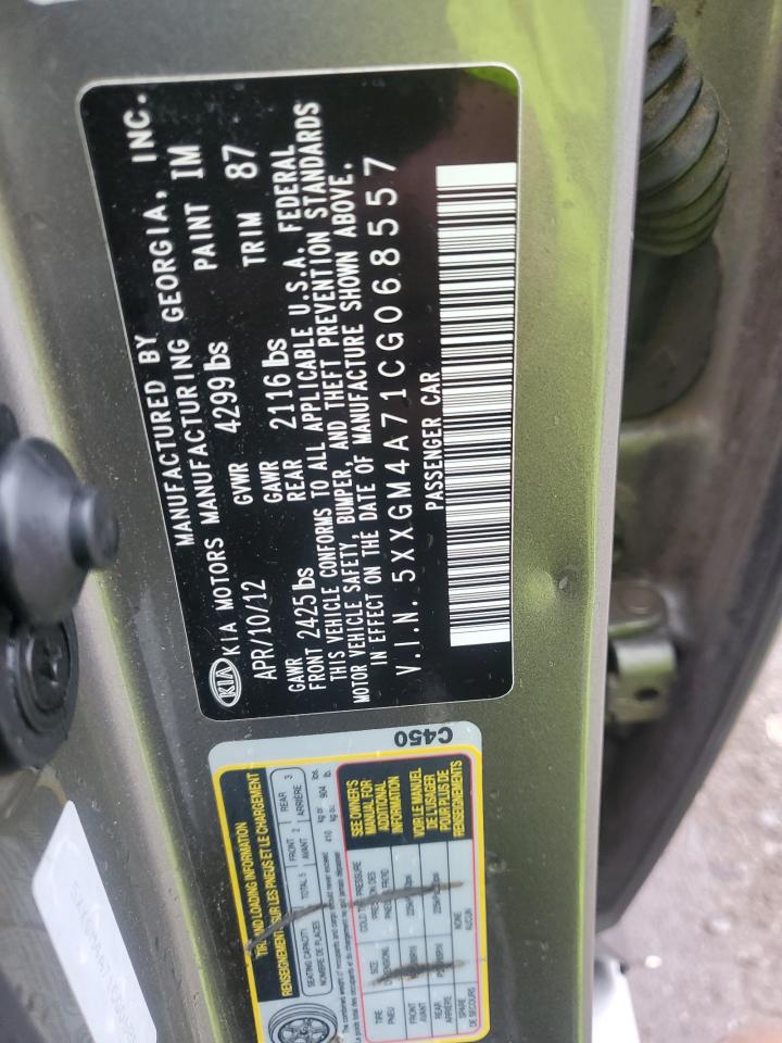 2012 Kia Optima Lx VIN: 5XXGM4A71CG068557 Lot: 70089125