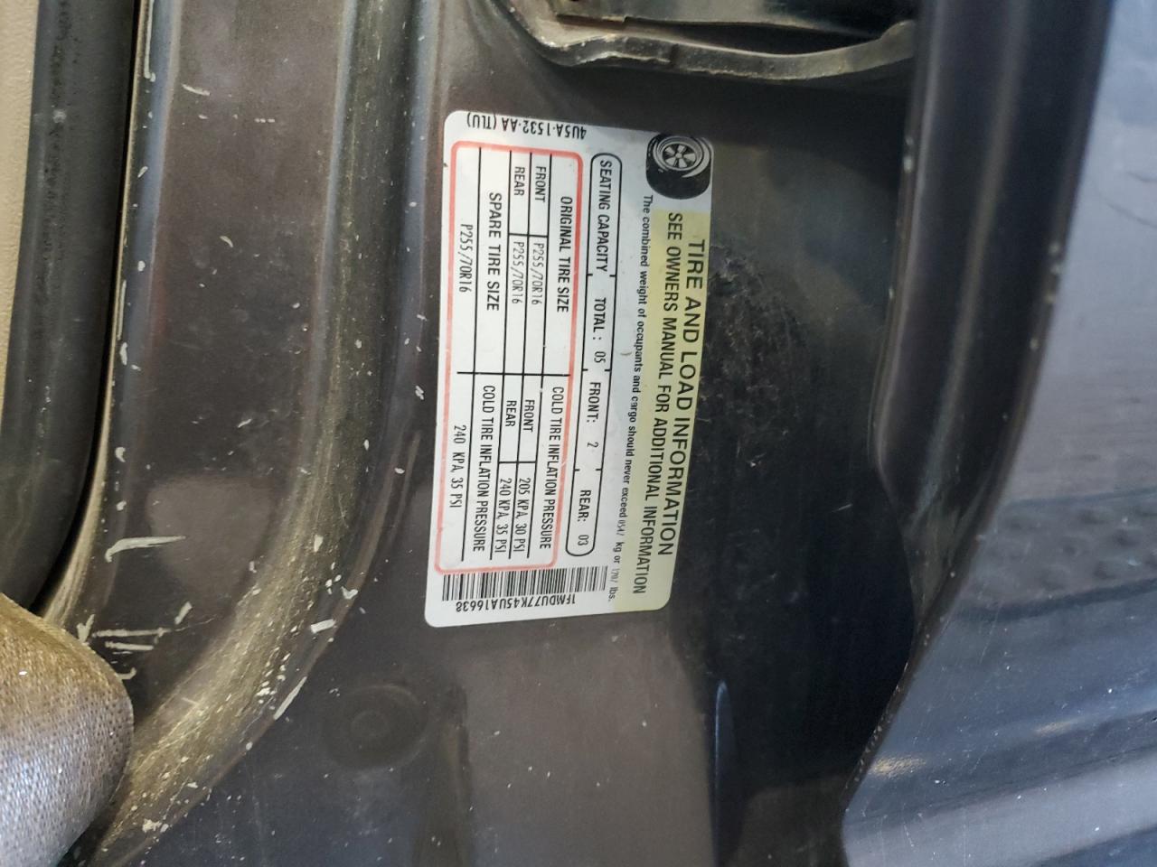 2005 Ford Explorer Sport Trac VIN: 1FMDU77K45UA16638 Lot: 67926095