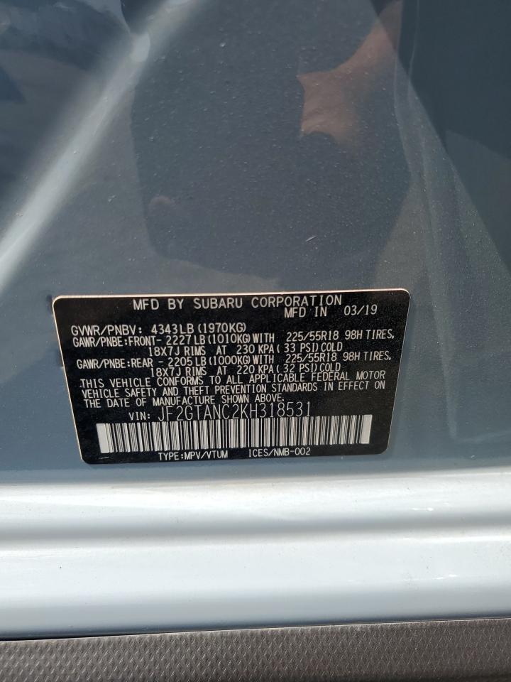 2019 Subaru Crosstrek Limited VIN: JF2GTANC2KH318531 Lot: 69045955