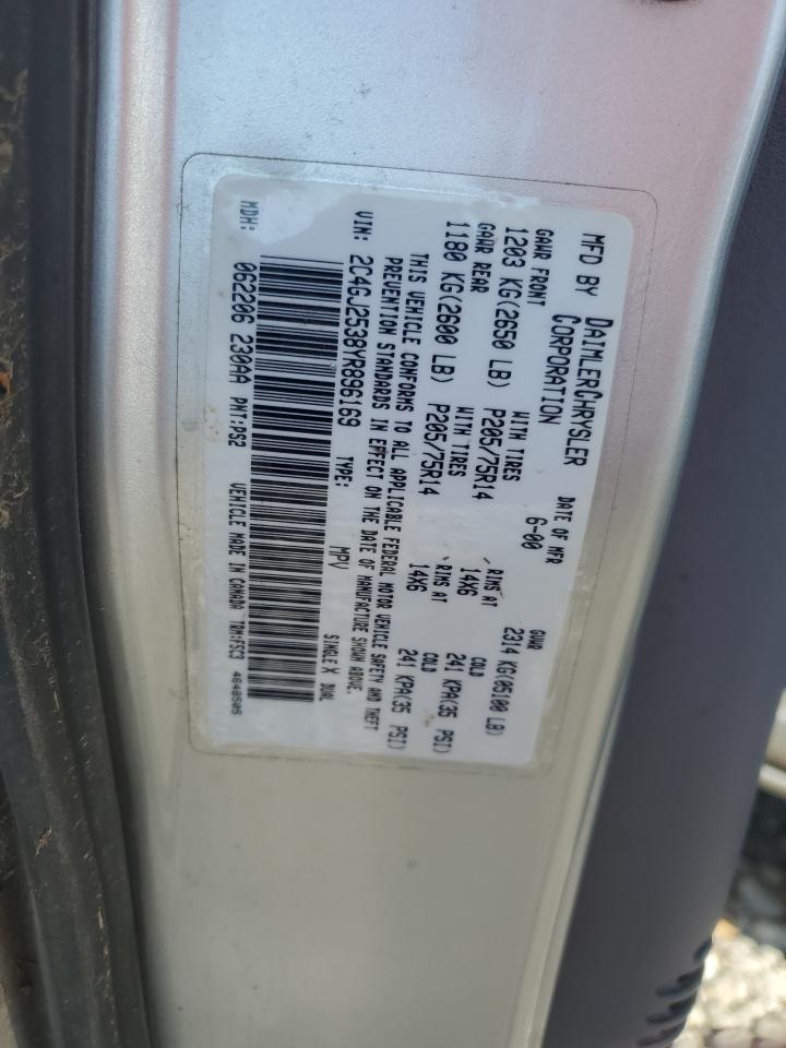 2000 Chrysler Voyager VIN: 2C4GJ2538YR896169 Lot: 69272675