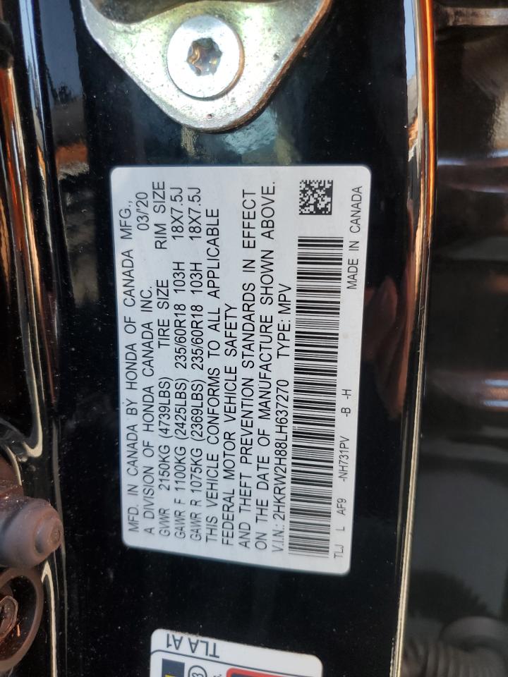 2020 Honda Cr-V Exl VIN: 2HKRW2H88LH637270 Lot: 67574385