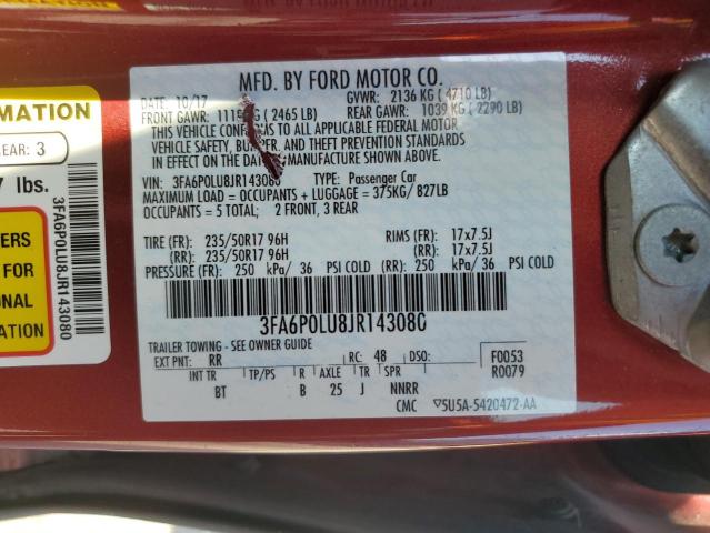 2018 FORD FUSION SE HYBRID  
