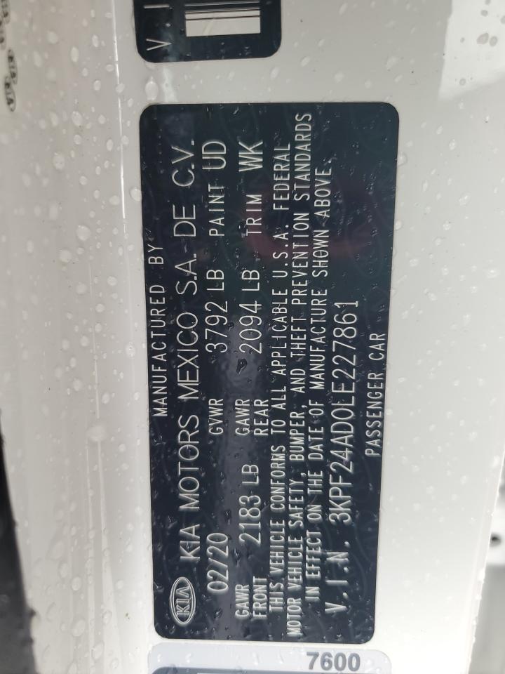 2020 Kia Forte Fe VIN: 3KPF24AD0LE227861 Lot: 69424125