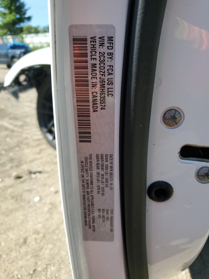 2021 Dodge Challenger R/T Scat Pack VIN: 2C3CDZFJ6MH635574 Lot: 70307805