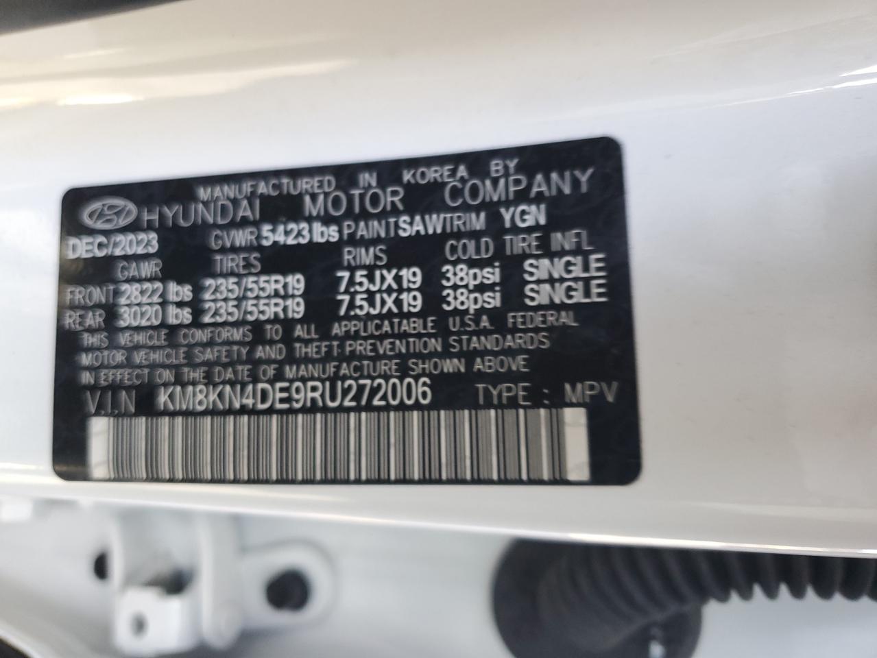 2024 Hyundai Ioniq 5 Sel VIN: KM8KN4DE9RU272006 Lot: 67866235