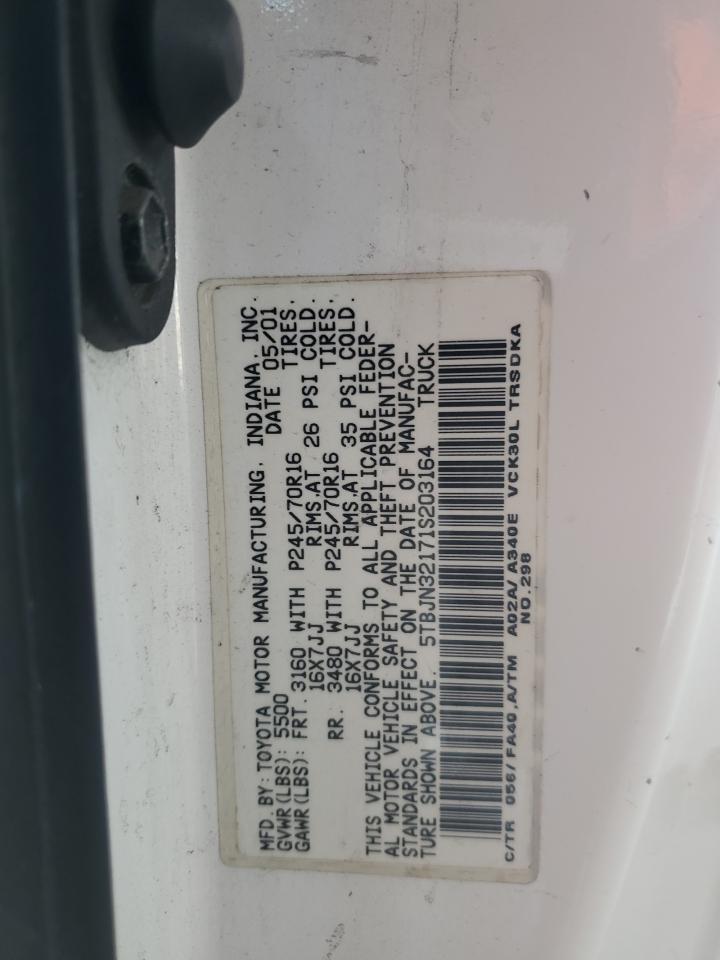 2001 Toyota Tundra VIN: 5TBJN32171S203164 Lot: 68661045