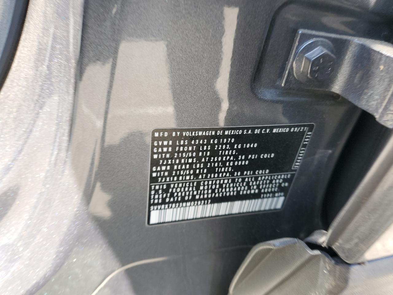 2022 Volkswagen Taos Se VIN: 3VVRX7B23NM029217 Lot: 67431405