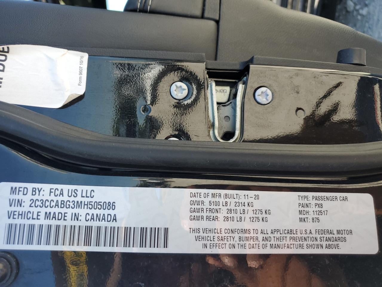 2021 Chrysler 300 S VIN: 2C3CCABG3MH50086 Lot: 70738115