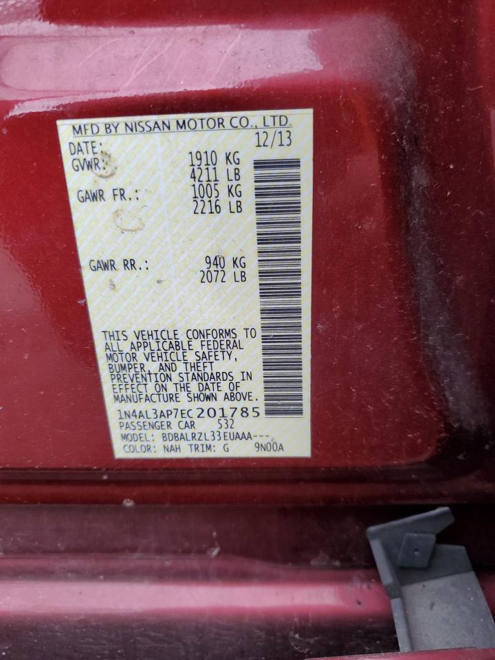 2014 Nissan Altima 2.5 VIN: 1N4AL3AP7EC201785 Lot: 69482215