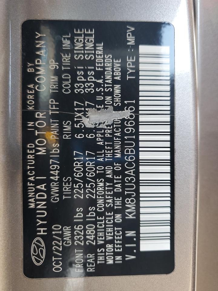 KM8JU3AC6BU196861 2011 Hyundai Tucson Gls