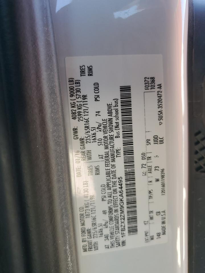 2016 Ford Transit T-350 VIN: 1FBZX2ZM9GKA64495 Lot: 69543715