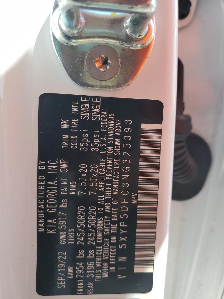 2022 Kia Telluride Sx VIN: 5XYP5DHC3NG325393 Lot: 68709695