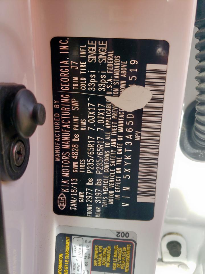 2013 Kia Sorento Lx VIN: 5XYKT3A65DG424519 Lot: 66619675