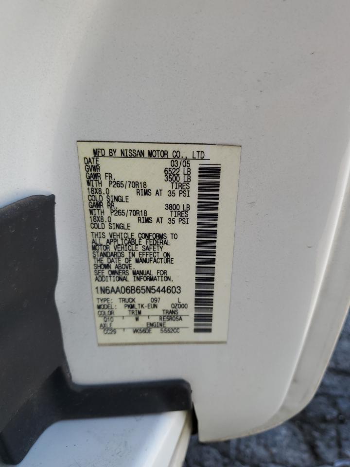 2005 Nissan Titan Xe VIN: 1N6AA06B65N544603 Lot: 70051645