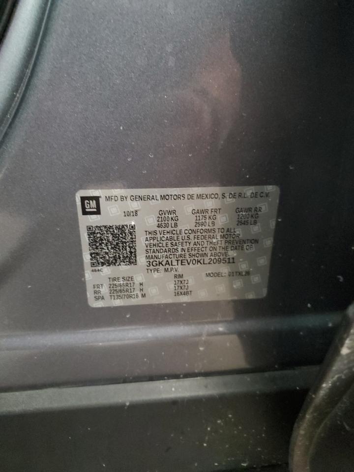 2019 GMC Terrain Sle VIN: 3GKALTEV0KL209511 Lot: 70200565