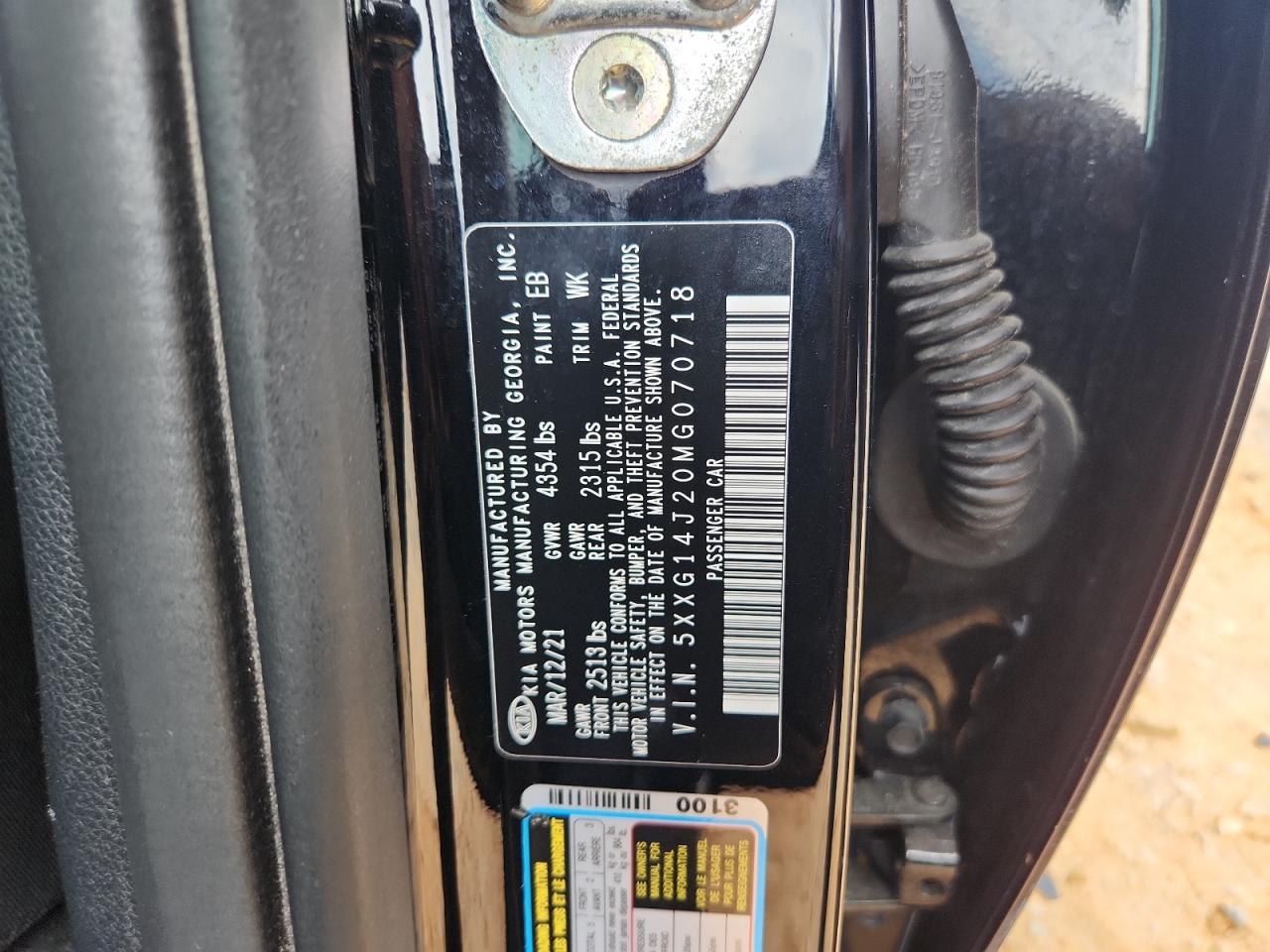 2021 Kia K5 Lxs VIN: 5XXG14J20MG070718 Lot: 68495365