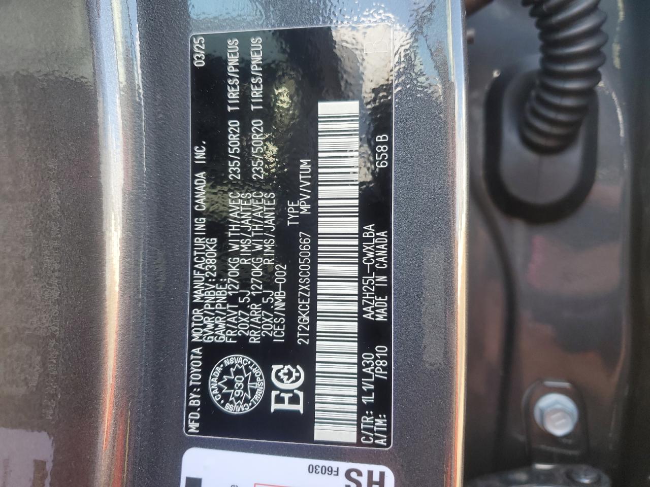 2025 Lexus Nx 350H Base VIN: 2T2GKCEZXSC050667 Lot: 68135205