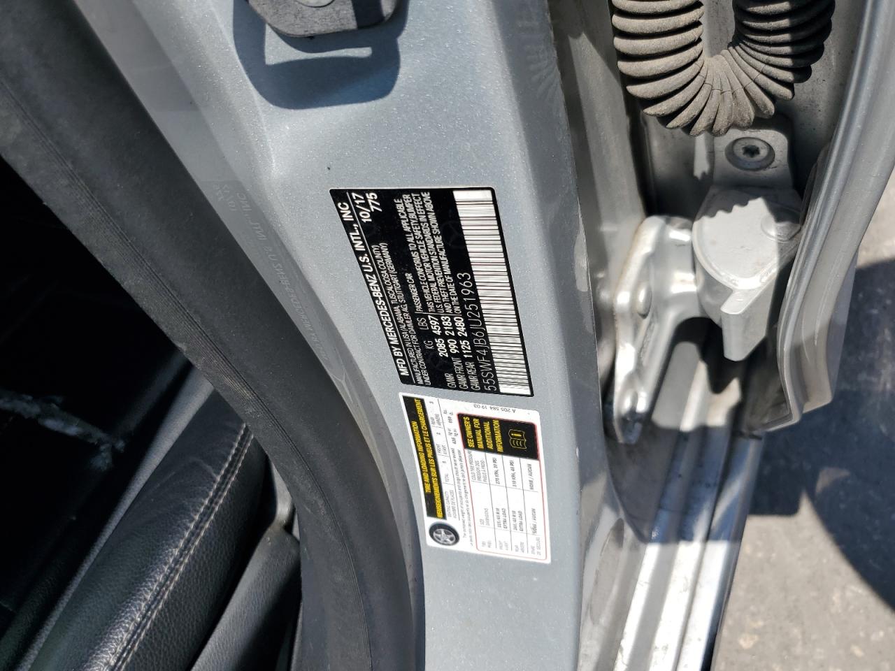 2018 Mercedes-Benz C 300 VIN: 55SWF4JB6JU251963 Lot: 69811225