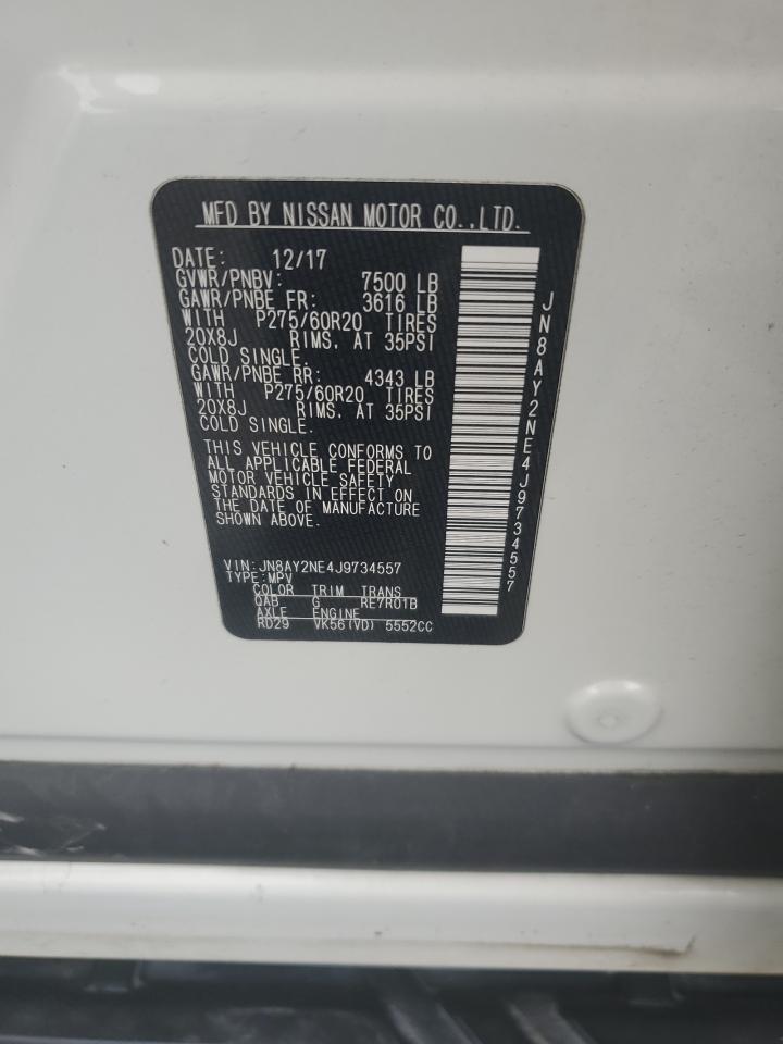 2018 Nissan Armada Platinum VIN: JN8AY2NE4J9734557 Lot: 67240375