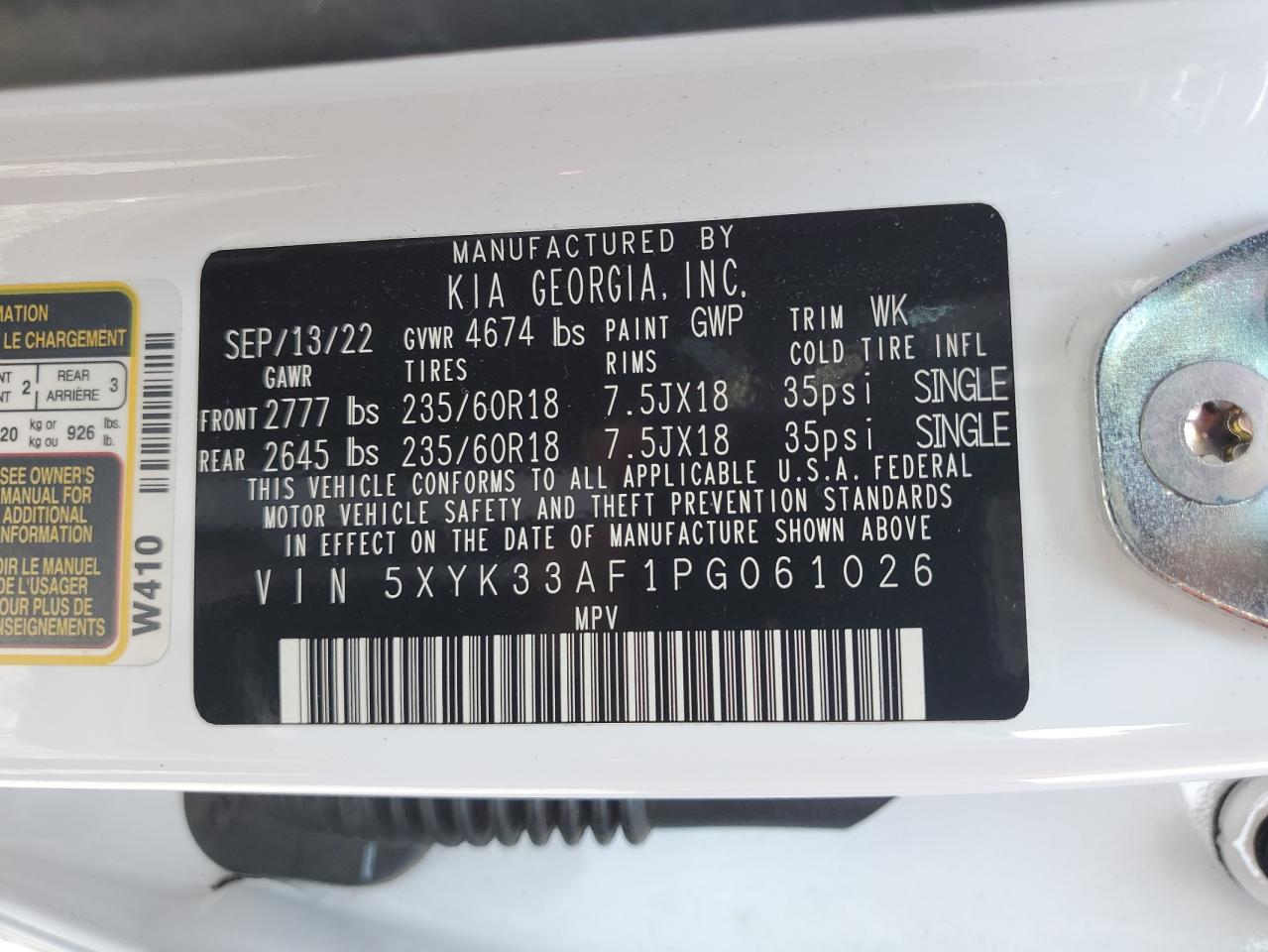 2023 Kia Sportage Ex VIN: 5XYK33AF1PG061026 Lot: 68864355