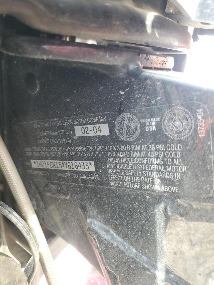 2004 Harley-Davidson Flhtcui VIN: 1HD1FCW154Y616433 Lot: 69479895