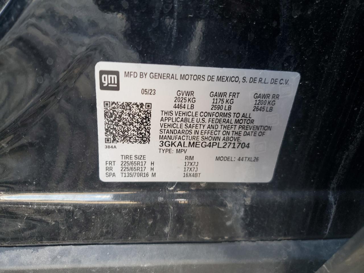 2023 GMC Terrain Sle VIN: 3GKALMEG4PL271704 Lot: 69643955