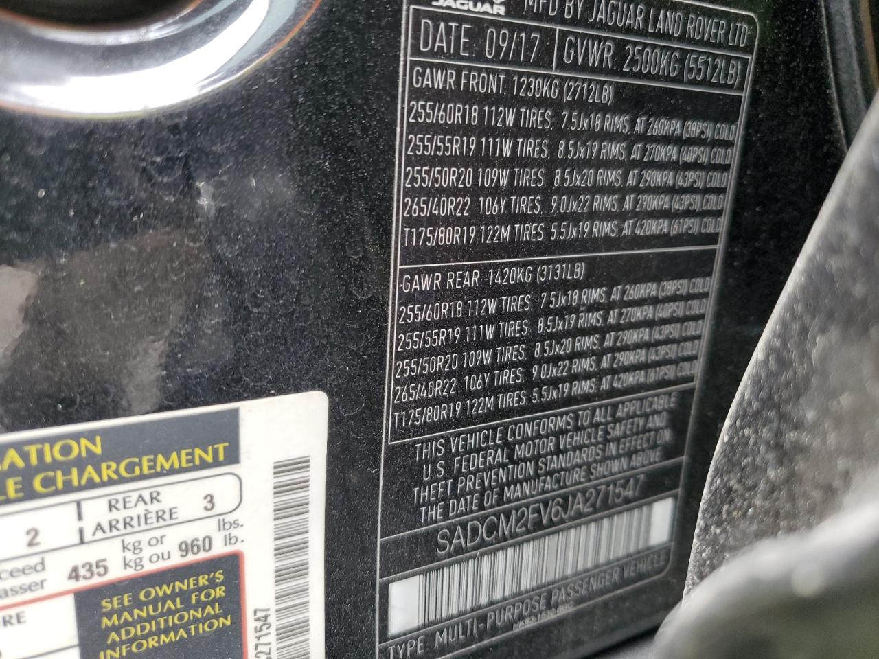 2018 Jaguar F-Pace S VIN: SADCM2FV6JA271547 Lot: 70593035