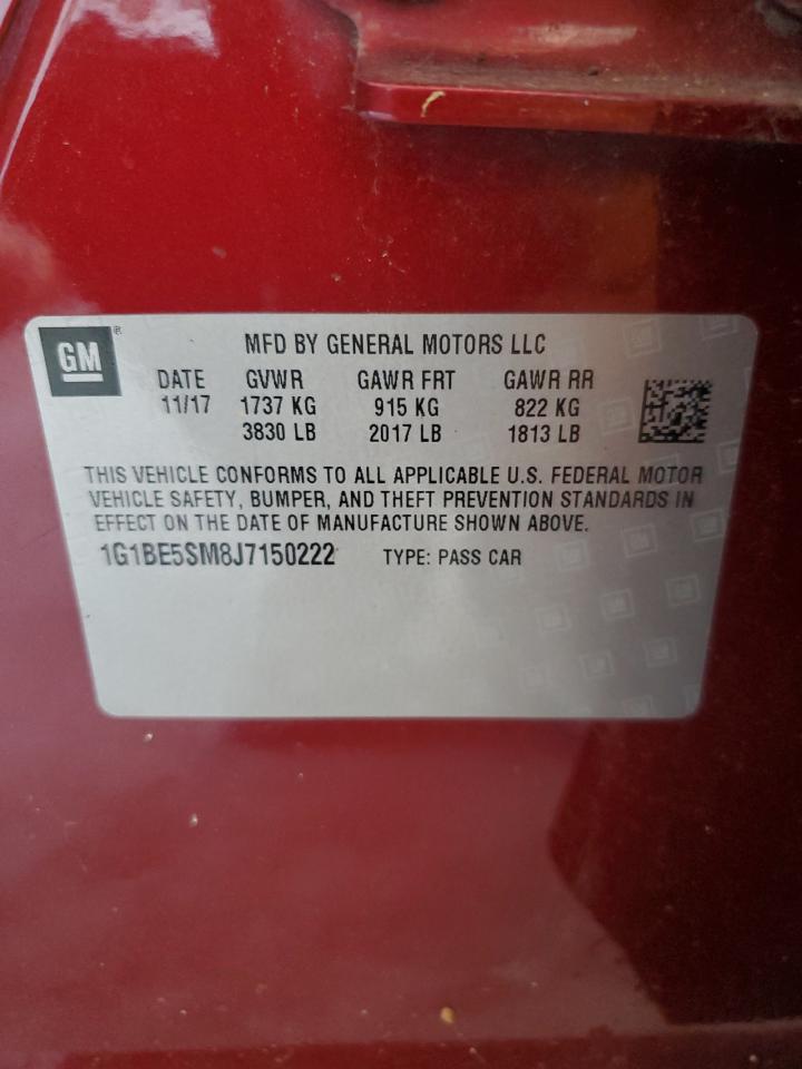 2018 Chevrolet Cruze Lt VIN: 1G1BE5SM8J7150222 Lot: 67533405