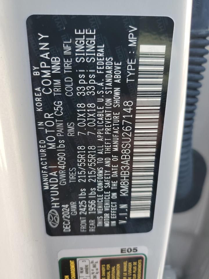 2025 Hyundai Kona Sel VIN: KM8HB3AB8SU267148 Lot: 69382795