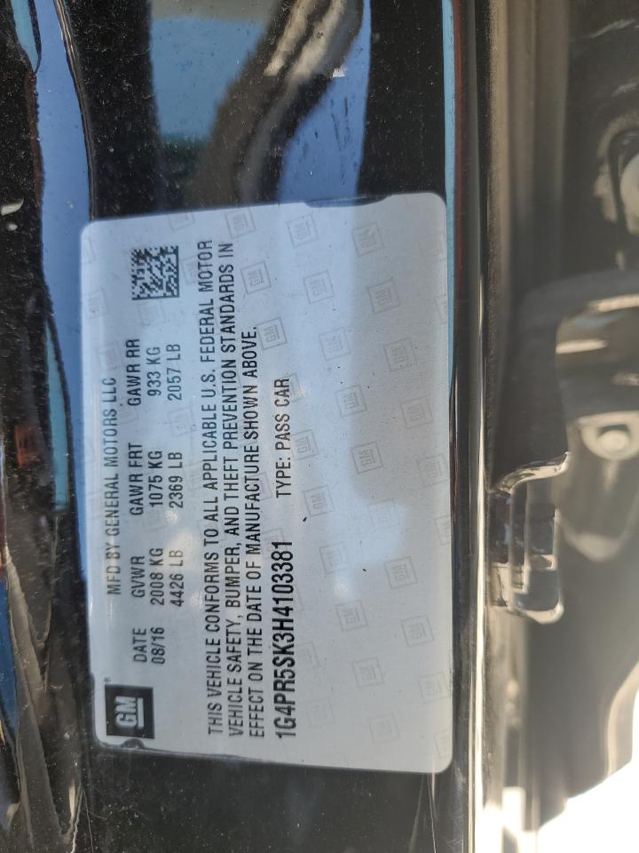 2017 Buick Verano Sport Touring VIN: 1G4PR5SK3H4103381 Lot: 69061335