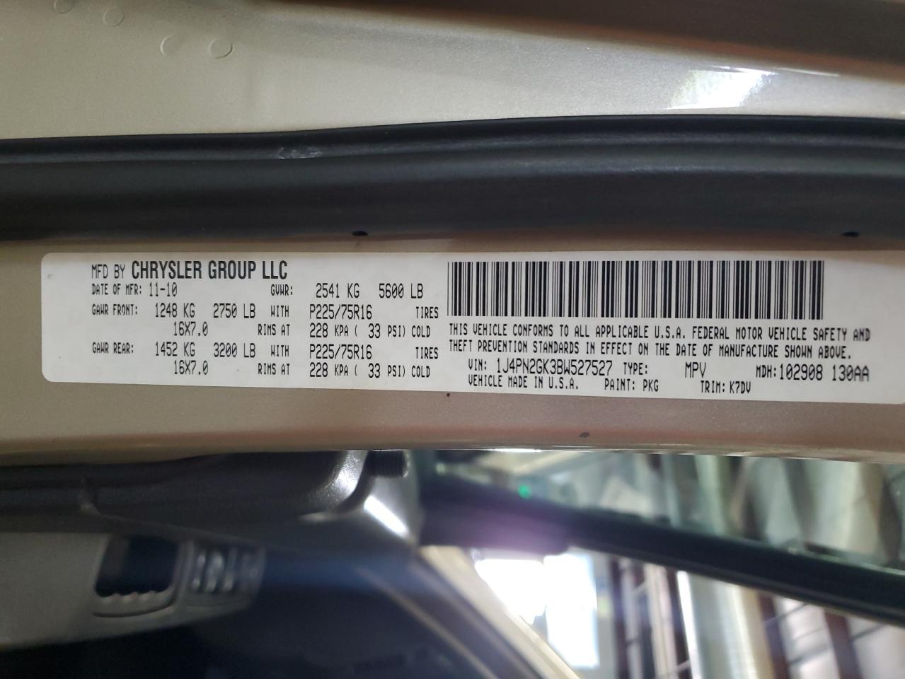 2011 Jeep Liberty Sport VIN: 1J4PN2GK3BW527527 Lot: 70938895