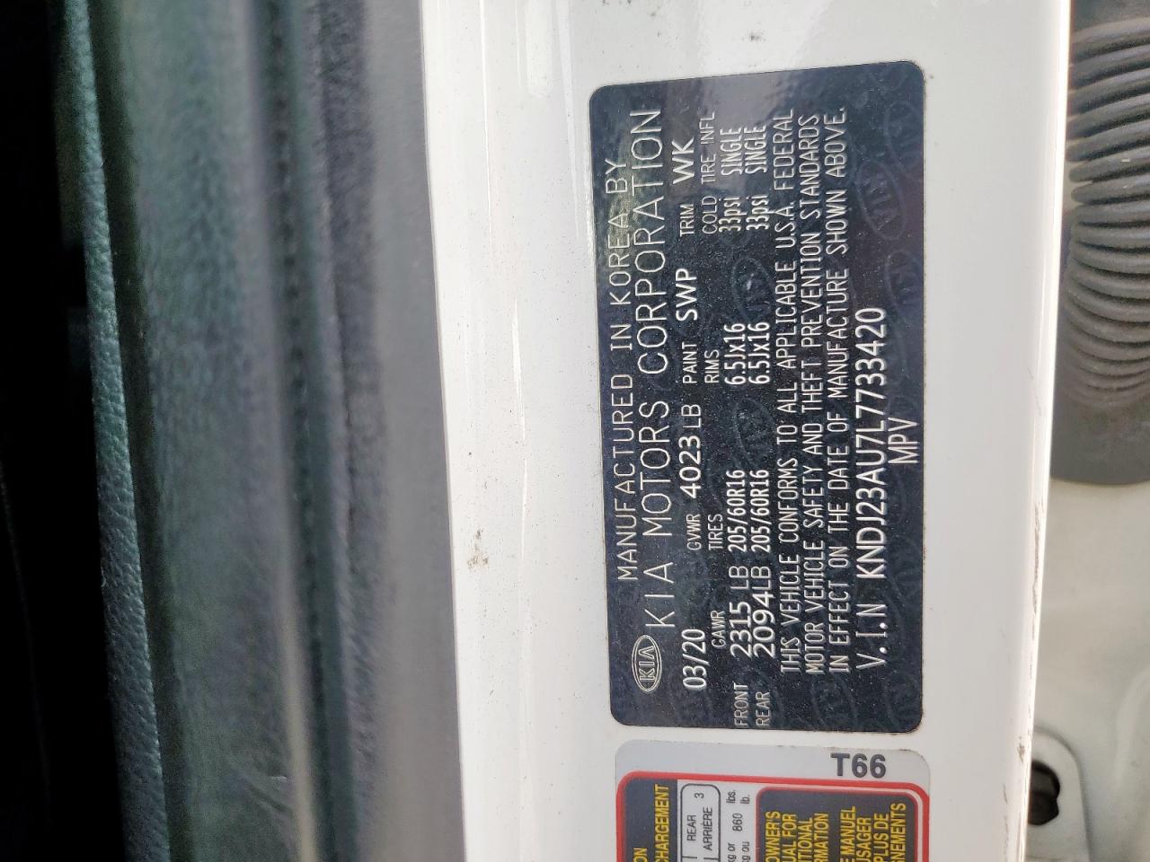 2020 Kia Soul Lx VIN: KNDJ23AU7L7733420 Lot: 70580235