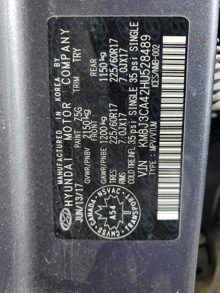 2017 Hyundai Tucson Limited VIN: KM8J3CA42HU528489 Lot: 69242155