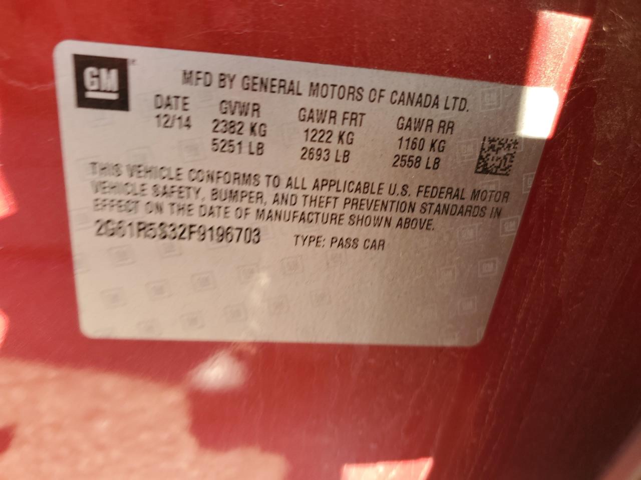 2015 Cadillac Xts Premium Collection VIN: 2G61R5S32F9196703 Lot: 67300365