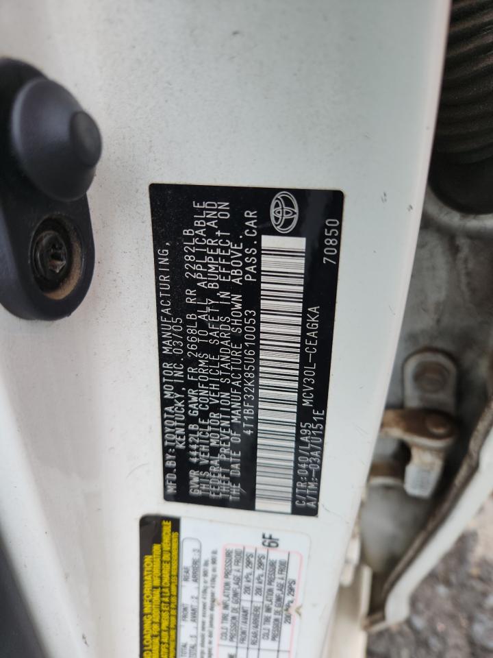 2005 Toyota Camry Le VIN: 4T1BF32K85U610053 Lot: 70873345